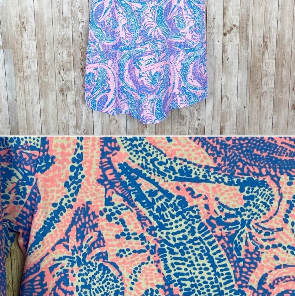 Lilly Pulitzer Preston Tie Sleeve Dress Maybe Gator XL NWOT